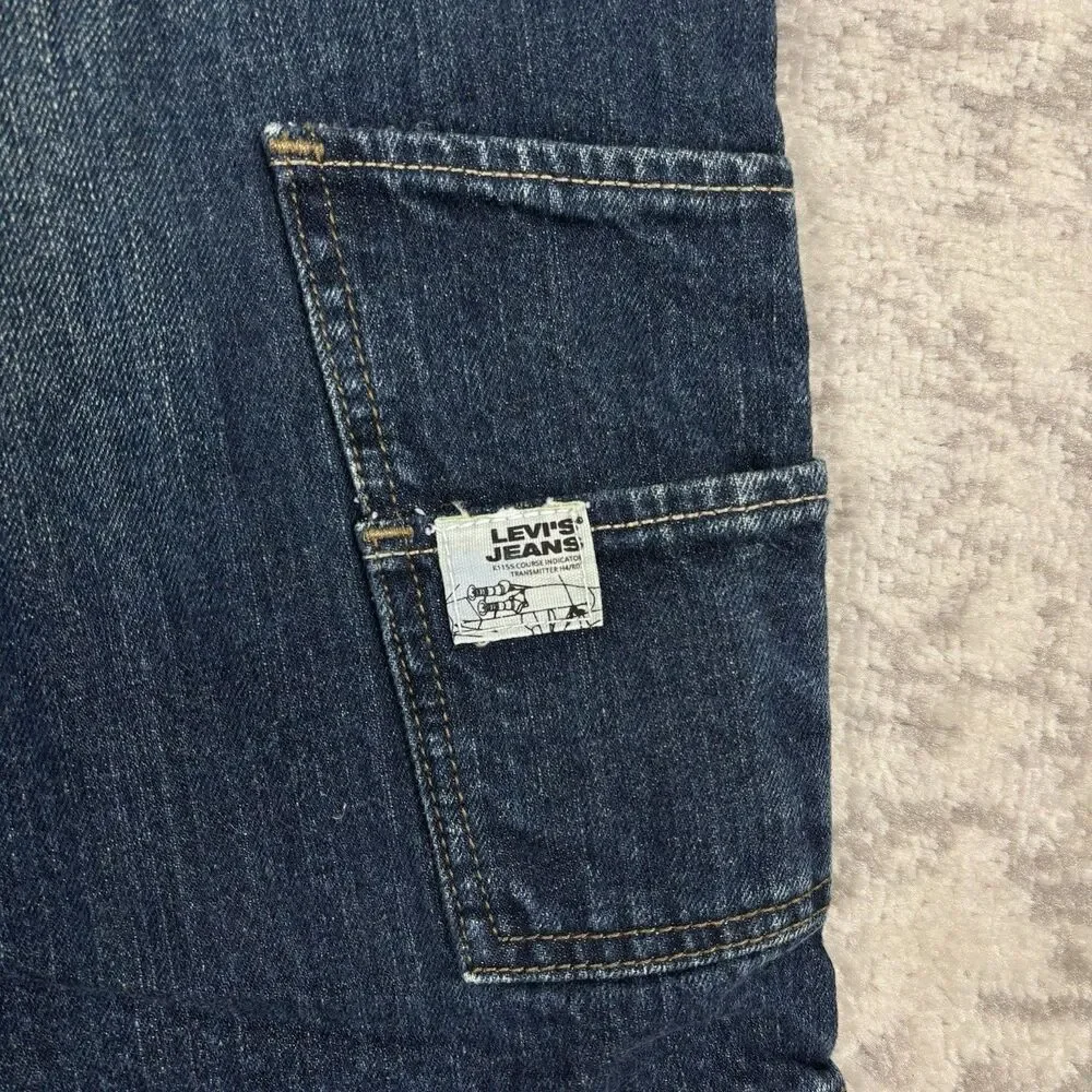 Levis Jorts Jeans Denim Y2K Long Skater Shorts Kids Carpenter Size 16R - Picture 5 of 6